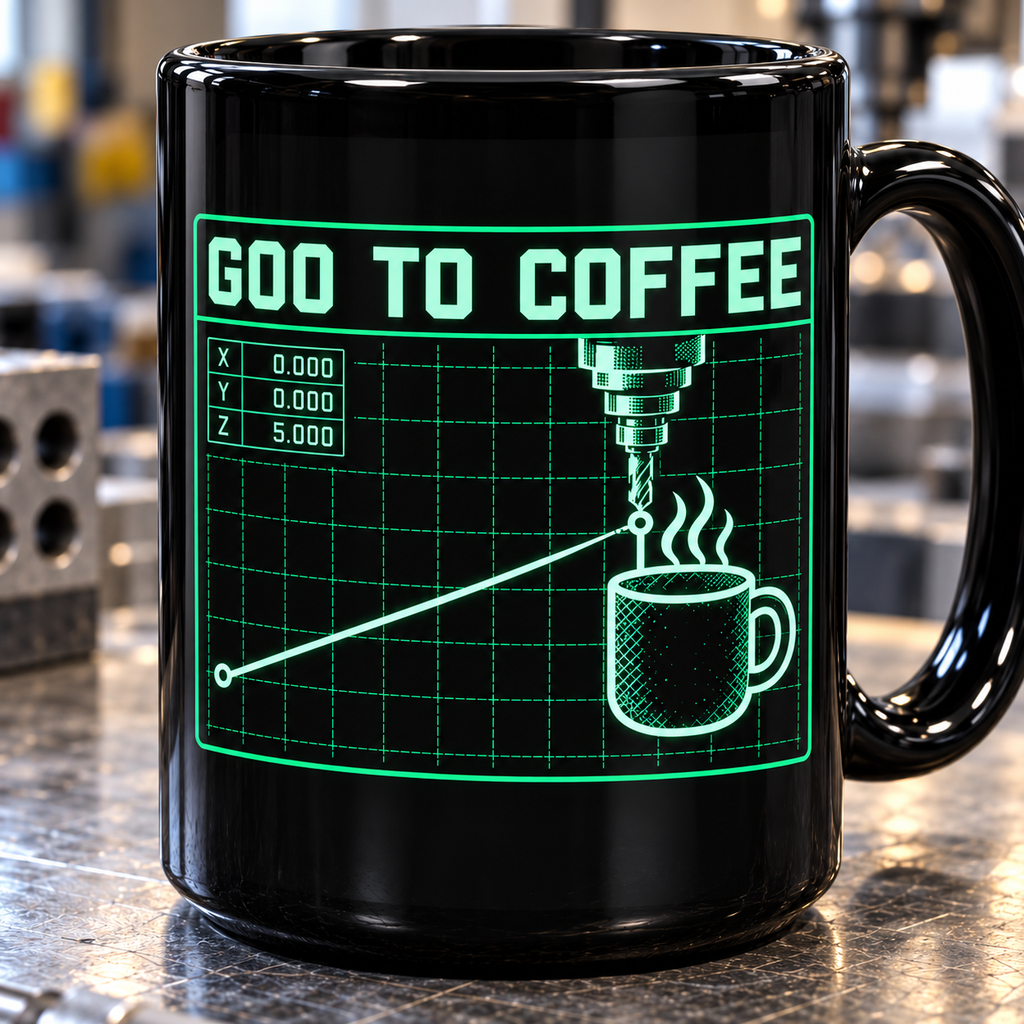 G00 to Coffee CNC Machinist Mug – Black 15 oz