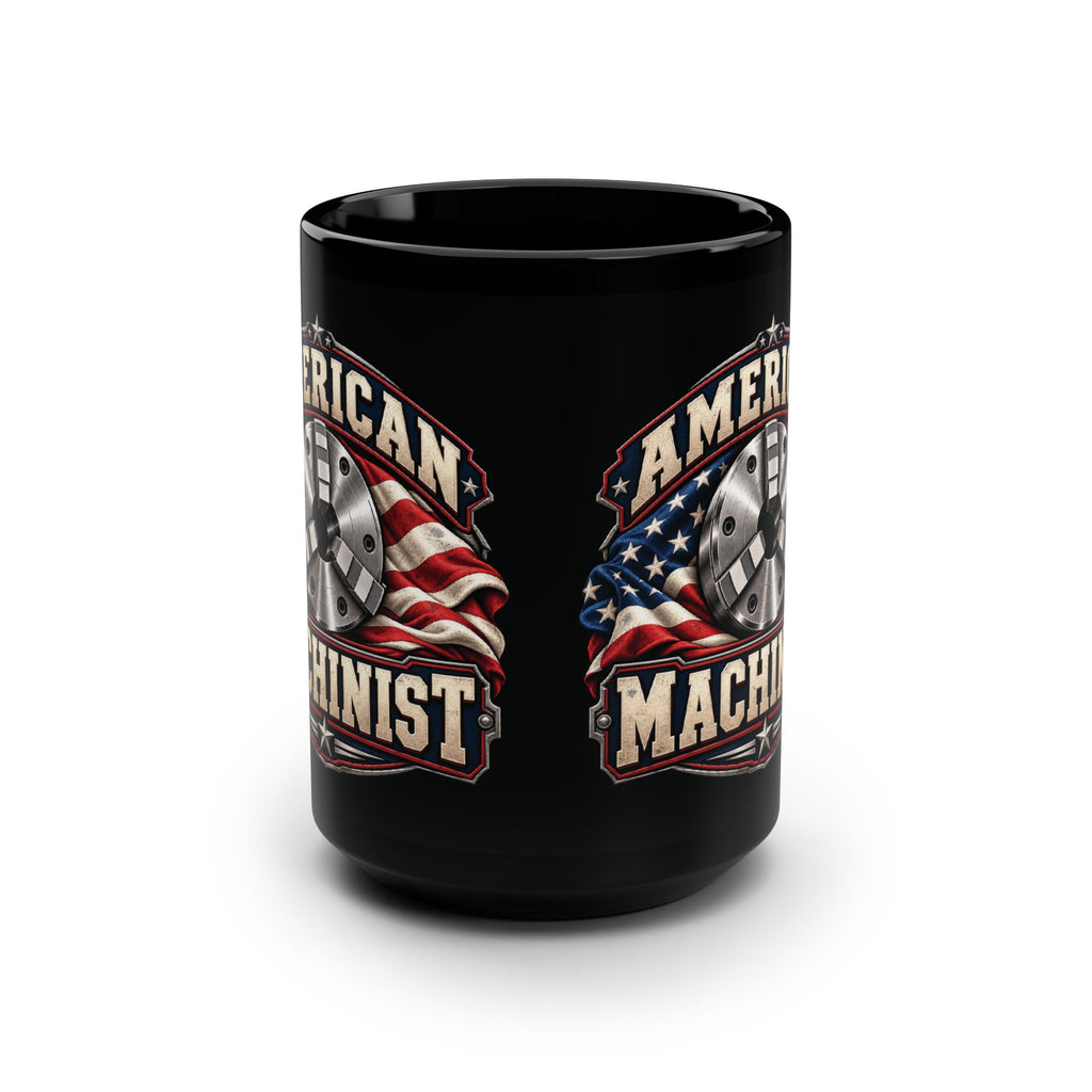 American Machinist mug front view showing the two-sided wrap