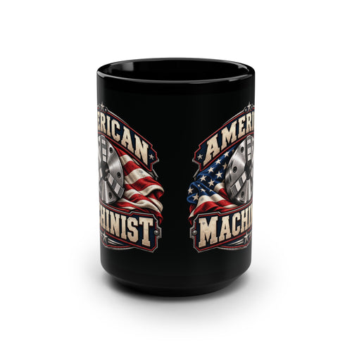 American Machinist mug front view showing the two-sided wrap