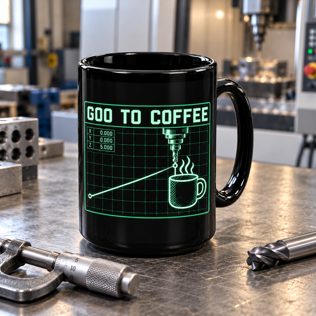 G00 to Coffee CNC Machinist Mug – Black 15 oz