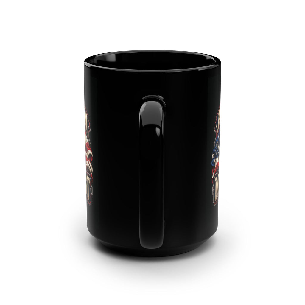 American Machinist black mug handle-side view
